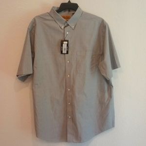 Gold Label ROUNDTREE & YORKE, 2XLT Gray short sleeve shirt business casual